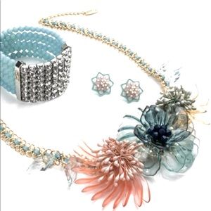 PlunderDesign 3pc set necklace, magnetic bracelet and earrings